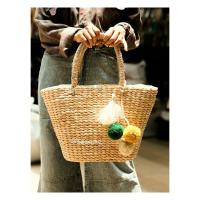 ราคา กระเป๋าถังผักตบชวา เชือกเกลียว ฟรีปอมๆ (42750498347)