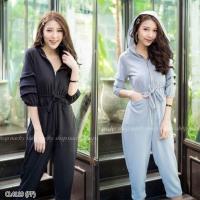 ราคา Jumpsuit จั้มสูทมีฮู้ด งานผ้าวูลเวฟเนื้อดี (1511164491)