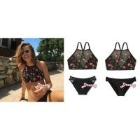 ราคา Xhilaration Embroidered Mesh High Neck Bikini (1533172537)