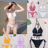 ราคา ชุดว่ายน้ำ บิกินี่ สามเหลี่ยมแบบห่วงพันเอว ผูกหลังผูกคอ ส่งเร็วมากก by Cherry_Swimwearr (15961405439)