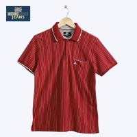 ราคา เสื้อโปโลผู้ชายแขนสั้น สีแดงลายทางขาว มือสอง แบรนด์ MICHIKO LONDON (24601375391)