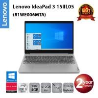 ราคา [โค้ด CLJWM6 ลด 5%*] Lenovo IdeaPad 3 15IIL05 (81WE006MTA) i3-10110U/4GB/512GB SSD/15.6/Win10 (Platinum Gray) (4834125862)