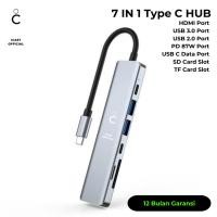 ราคา ICast 7 in 1 Type C USB HUB Converter HDMI SD Card USB C USB 3.0 USB HUB (52555754777)