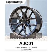 ราคา ล้อแม็ก ขอบ20 ขนาด 20"× กว้าง 9.5" PCD 6รู × 139.7 offset 15 สีดำ INFERNO AJC01 ราคาต่อ1ชุด (4วง) ล้อใหม่ (22280318212)
