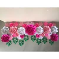 ราคา Backdrop ดอกไม้กระดาษสำหรับประดับตกแต่ง งานแต่ง (1751532553)