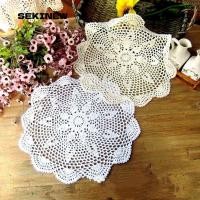 ราคา SEKINEW แผ่นรองจานโครเชต์, 35/40CM ผ้าฝ้ายโครเชต์โครเชต์โครเชต์ ดอยลี่, ผ้าฝ้ายกลม ดอยลี่ (44030893012)