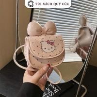 ราคา (เปิด ข้อเสนอ) กระเป๋าสะพายข้างมินิสําหรับเด็กผู้หญิง - กระเป๋า คิตตี้ ลายจุดและโบว์น่ารักหนัง ปู่ นุ่มสําหรับคุณแม่และทารก นาที01 (29141592563)