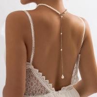 ราคา Vintage Elegant Simulated Pearls Clavicle Choker Necklace For Women Long Chain Tassel Pendant Wedding Jewelry Bikini Che (56650120027)