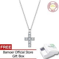 ราคา ❤ สร้อยคอไม้กางเขนเพชรโมอิสชุบทองคำขาวเงินสเตอร์ลิงสำหรับผู้หญิง Msn039ของขวัญคริสต์มาสสร้อยคอก (27242775363)