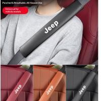 ราคา สําหรับ Jeep SRT Cherokee Grand Cherokee Renegade Wrangler Trail รถหนังเข็มขัดนิรภัยเข็มขัดไหล่ Protector Pad อุปกรณ์ตกแต่งภายใน (45259379573)