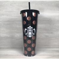 ราคา [US STARBUCKS] - COLD CUP STARBUCKS BLACK CUP WITH ROSE GOLD PORK PATTERN 2019 (46657946705)