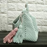 ราคา กระเป๋าถักโครเชต์ เชือกฟอก มือสอง (52561548329)