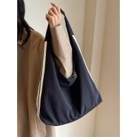 ราคา กระเป๋าผ้าสีดำมีซิป tote bag Commuter School Tote Bag กระเป๋าผ้าแคนวาสแฟชั่นลําลอง (49011322414)