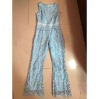 ราคา จั้มสูทขายาวแต่งลูกไม้ สีฟ้า size s ป้าย one one (23839708272)