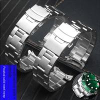 ราคา สายนาฬิกา Seiko SEIKO No. 5 Green Water Ghost SRPD63K1 skx007 009 Solid Mens Watch Bracelet หัวเข็มขัดพับได้ (46610298331)
