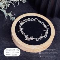 ราคา เงินแท้99.99 ️ สร้อยข้อมือโซ่หนาม เงินสุโขทัย งานทำมือ (54809080385)