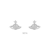 ราคา ต่างหูดาวเสาร์ เงินแท้ s925 ประดับเพชร ดีไซน์เก๋ๆ (27953869124)