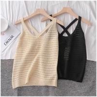ราคา เสื้อสายเดี่ยวไหมพรม สายเดี่ยว เสื้อไหมพรมไขว้หลัง พร้อมส่ง (6520267840)