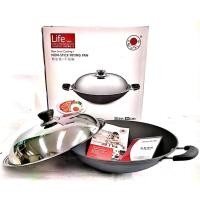 ราคา 100% RED SUN 2Handle กระทะเหล็กหล่อ/ กระทะไม่ติดกระทะพร้อมฝาครอบเหล็ก (36/38/40 ซม.)/กระทะเหล็กหล่อแบบดั้งเดิมพร้อมฝาปิด Kuali (19880116974)