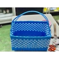 ราคา ตะกร้าสานพลาสติก ทรงสี่เหลี่ยม ใบใหญ่(สีฟ้า) (1465788635)