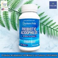 ราคา 30% Sale!!! EXP.04/26 Puritan's Pride- Probiotic Acidophilus 100 Million Live Cultures 100 Tablets โปรไบโอติก (18709503149)