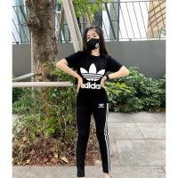 ราคา ชุดเซท ADIDAS + กางเกงทรงสลิมตีแถบข้าง +แมสดำเข้าชุด (7745066258)