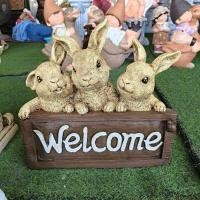 ราคา ตุ๊กตากระต่ายแต่งสวน ป้าย Welcome ตุ๊กตาปูนปั้นแต่งบ้าน ของแต่งสวนหน้าบ้าน ร้านคาเฟ่ วินเทจ (55957076177)