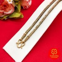 ราคา สร้อยคอทองเหลืองโบราณลายสี่เสาคั่นหัวจรวด ความยาว 24 นิ้ว งานทองเหลืองแท้ งานดิบไม่ได้ชุบ ทองเหลืองโบราณ (25924883518)