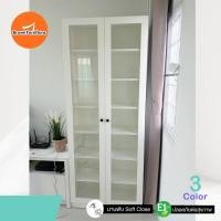 ราคา ชั้นวางของ80ซม.มี3สี บานประตูSoftclose+แผ่นชั้นวางปรับได้ ✅W80x30x200cm BROWNFURNITURE (22628862559)