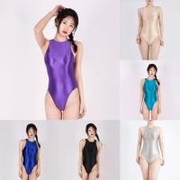 ราคา SWTDRM Hot Japanese Satin Glossy Shiny Women ชุดว่ายน้ําเซ็กซี่บิกินี่ บอดี้สูท Silky Sheer (43257995310)