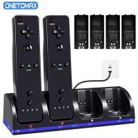 ราคา For Nintendo Wii Gamepad Battery Charger with 4x 2800mAh Rechargeable Batteries for Wii Remote Controller Charging Dock (26520919268)