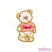 ราคา ตัวรีดการ์ตูนหมีเสื้อลายSweet ตัวรีดติดเสื้อ อาร์มปักตกแต่ง DIY EMBROIDERY PATCH (00080003) (56950931575)