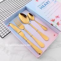 ราคา เซ็ตของขวัญ ช้อน+ส้อม+มีด+ช้อนเล็ก (3545166254)
