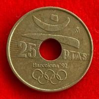 ราคา เหรียญสเปน Spain 25 pesetas ปี 1990 เหรียญต่างประเทศ (28670680712)