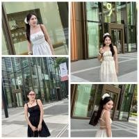 ราคา เดรสสายเดี่ยวผ้าลูกไม้ ยางยืด มีซับในตัว สายยางยืดรอบตัว (40412068203)
