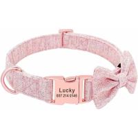 ราคา ARTIST Soft & Comfy Bowtie ปลอกคอ Rose หัวเข็มขัดส่วนบุคคลสาวชื่อแผ่นแกะสลักปรับปลอกคอของขวัญสําหรับขนาดกลางขนาดใหญ่ sPinkS (42680359737)