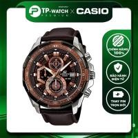 ราคา Casio Edifice EFR-539L-5AVUDF นาฬิกาข้อมือผู้ชายสายหนังขนาดใหญ่ | Edifice EFR-539L-5A (51610921141)
