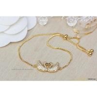 ราคา สร้อยข้อมือสายรูดฝังเพชร CZ แท้ หุ้มทองคำแท้ 5 ไมครอน (4093446996)