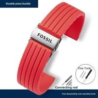 ราคา Fossil Compatible Watch Band - 18-22 มม.สายซิลิโคนอ่อนนุ่มสําหรับ FS4656/FS4682/FS5237, กันน้ํา Unisex เปลี่ยน (51709952768)