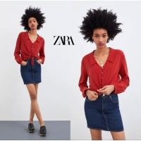 ราคา เสื้อเชิ๊ตผูกเอว Zara แท้ (24940552108)