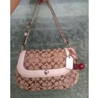 ราคา กระเป๋ามือสอง Coach โค้ช Y2K Vintage สะพายไหล่ ลาย C ทรง Hobo สีน้ำตาลขาว (45551443176)