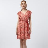ราคา f.fashion เดรสลายเสือ + โบว์ ผู้หญิง สีแดง | Leopard Print Dress + Bow Tie | 05732 (22220004024)