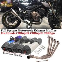 ราคา Slip On For Honda CBR650R CBR650F CB650R CB650F Full Motorcycle Exhaust System Front Link Pipe And (48454112219)