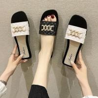 ราคา รองเท้าแตะผู้หญิงแต่งโซ่ พื้นนุ่ม นิ่มใส่สบาย (19374462487)