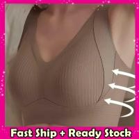 ราคา * M-3XL* Cup BCD Wireless Seamless Bra Wanita Women Bra Plus Size Full Cup Tanpa Wayar Besive Bra ขนาดใหญ่ไร้สาย (B088) (42256282995)