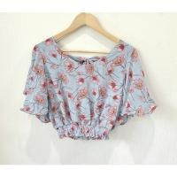 ราคา เสื้อลายดอกพื้นเทา มือหนึ่ง (25707158592)