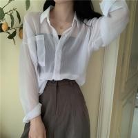 ราคา เสื้อเชิ้ตชีฟอง MC920 ทรงหลวมเซ็กซี่ เสื้อคลุมผ้าบางแขนยาวเกาหลี เสื้อใส่สบายชิวๆ สีเขียว/ขาว/ชมพู (5866143899)