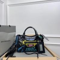 ราคา Balenciaga Preferred Leather Goods ขายร้อน Graffiti Burst Goatskin Sheepskin Extra Cute MiniCity Pure Handmade Graffiti Ultra-Fine Craftsmanship Perfect Detail Picture Black Graffiti รุ่นเรียบง่ายเรีย