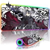 ราคา FGO RGB Backlit แผ่นรองเมาส์ขนาดใหญ่ Fate/Grand Orde อะนิเมะสาว Overwatch LED MousePad ลื่นตาราง Gaming MAT โต๊ะเล่น MAT (55310835857)