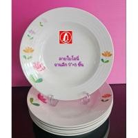 ราคา ซุปเปอร์แวร์ แบบหนา ชุดจานทรงลึก 9 นิ้ว 6 ชิ้น พื้นขาวมุก ทรงญี่ปุ่นลายใบโอนี่ราคา1,400ลด29%995บาท (19195579670)